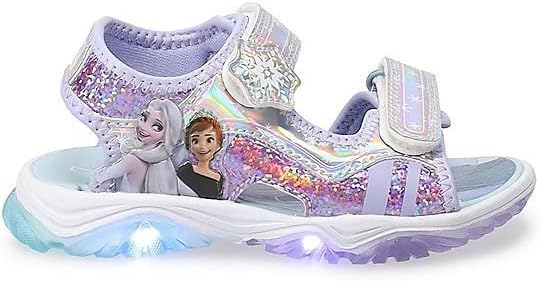 Disney s Frozen 2 Anna And Elsa - Sandalias iluminadas para niñas pequeñas 10 años Púrpura