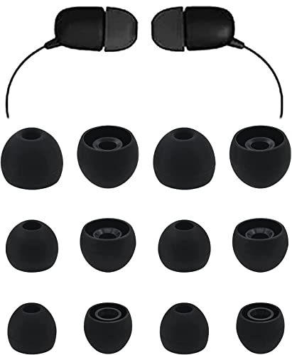 ALXCD Ear Tips Compatible with LG Tone Style HBS-SL5 Earbuds, 6 Pairs S/M/L Sizes Replacement Soft Silicone Earbuds Tips Eartips Ear Tips, Compatible with LG Tone Style HBS-SL5, Black