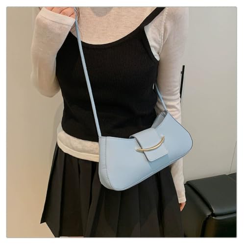 Image of SANTORINI Women's PU Leather Hobo Shoulder Bag | Stylish Baguette Purse with Magnetic Flap & Zip Closure | Handbag with Single Compartment.