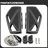 Motorcycle Floorboards Phantom Front Foot Pegs Footrest for Harley Softail 2018-2024 Fat Boy Street Bob Low Rider Sport Glide Slim Fatbob Breakout 114 (Black)