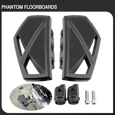 Motorcycle Floorboards Phantom Front Foot Pegs Footrest for Harley Softail 2018-2024 Fat Boy Street Bob Low Rider Sport Glide Slim Fatbob Breakout 114 (Black)