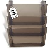1InTheHome Expandable Wall file organizer, Smoke colored Letter-Sized, 4 pocket