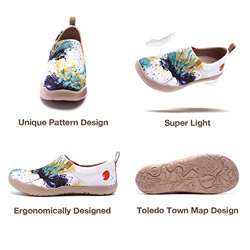 Uin Women's Lightweight Sneakers Slip Ons Walking Casual Fashion Graffiti Art Painted Travel Holiday Shoes Sound Of Silence (40) #TOP6