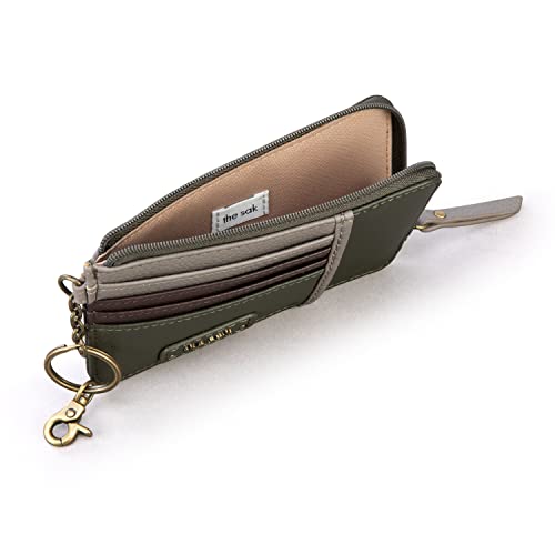 The Sak Iris Wallet In Leather, Elevated Everyday Purse With Keychain, Includes Credit Card Holders & Clear Id Window, Moss Block #TOP1