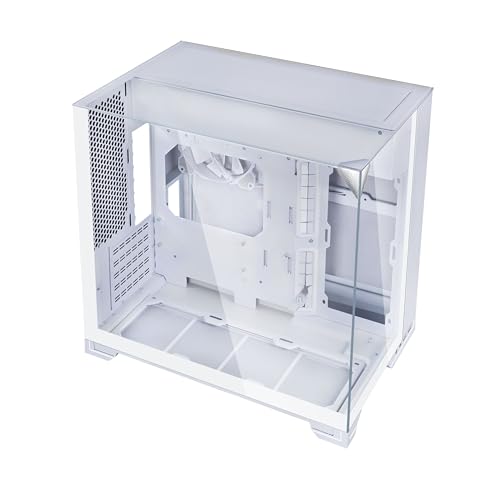 Lian Li O11 Vision-M - ATX Mid Tower PC Case with 140mm Fan - Hidden AIO Design - Triple Tempered Glass Panels - Up to 360mm AIO Support - White (O11VMW)