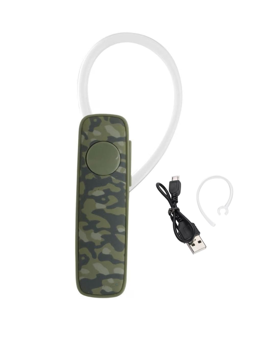 Wireless Bluetooth Headset with Mic, One Side Single Ear Bluetooth (Army Green)-image-0