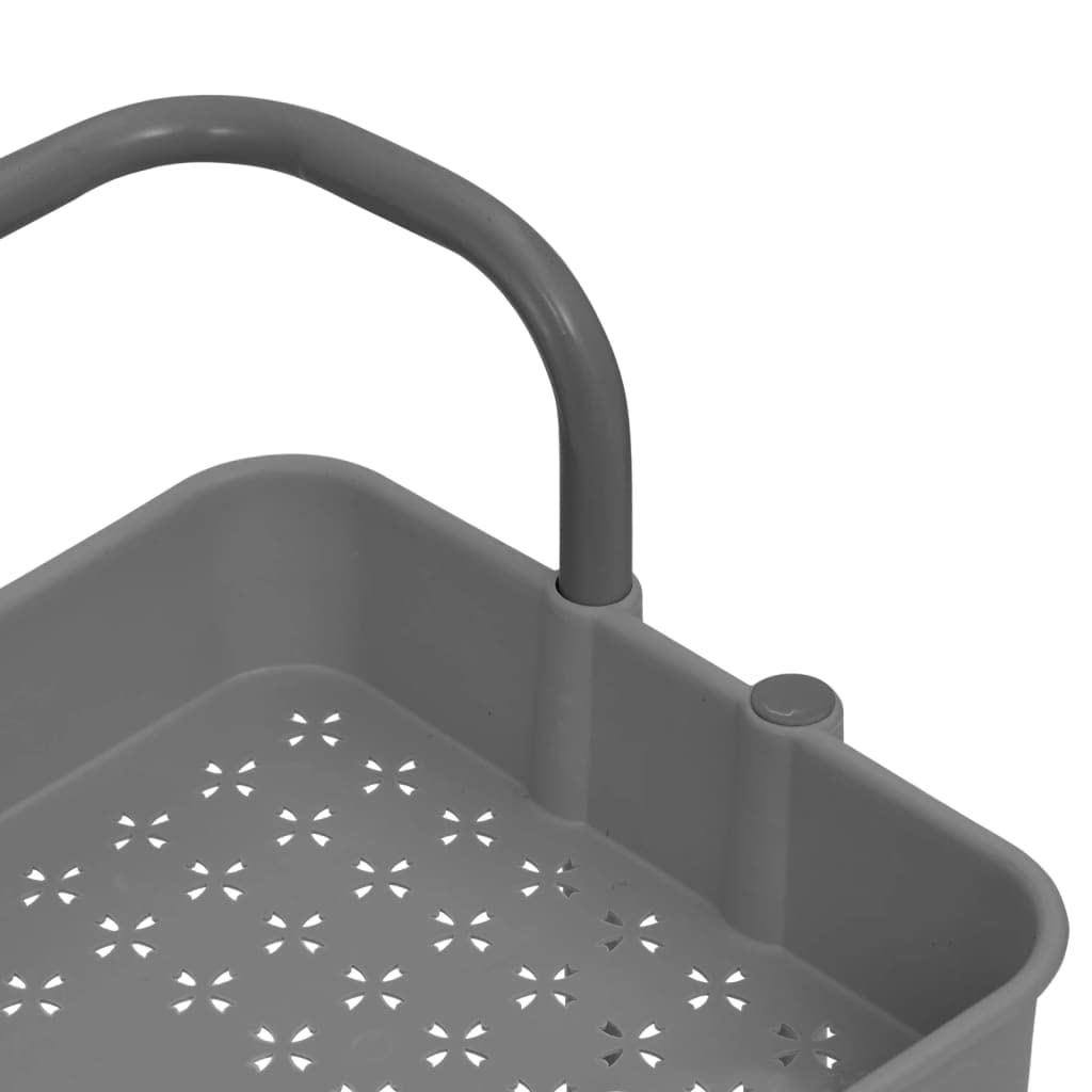 vidaXL Carrito de Cocina Carro de Servicio Doméstico Niños Garaje Estantes Almacenamiento Alimentos Bebidas 3 Niveles Hierro y ABS Gris 42x35x85 cm