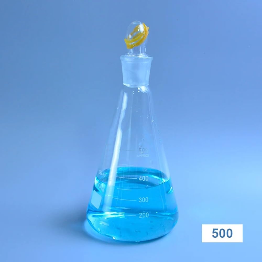 Botella de vidrio de borosilicato, Matraz Erlenmeyer de vidrio con tapa 24/29, 50-5000 ml, for laboratorio(2000ml)