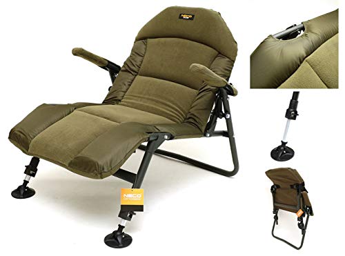 NECO - Silla de pesca profesional para carpa, plegable, cómoda construcción sólida y duradera para pesca, playa, jardín, camping 84713