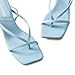 DREAM PAIRS Women's kitten Low Strappy Lace Up Heels Open Square Toe Thong Ankle Strap Heels Sexy Fashion Comfort Dress Shoes Party Sylvestra Pumps Heeled Sandals,Size 6,Light Blue,SDHS2405W