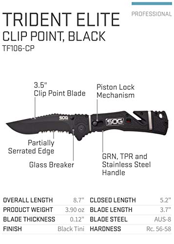 Sog Folding Pocket Knife - Trident Elite Tactical #TOP1