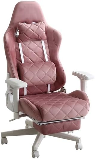大人かわいいゲーミングチェア オットマン付き ピンク 組立品