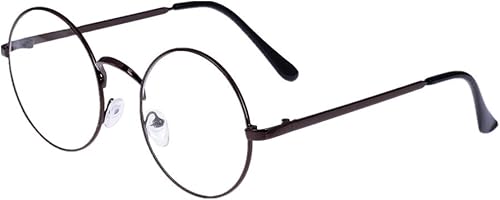 Miniatura 10 de LOVEF Lente transparente de gran tamaño con montura de metal transparente círculo gafas de ojo vintage de 542 pulgadas