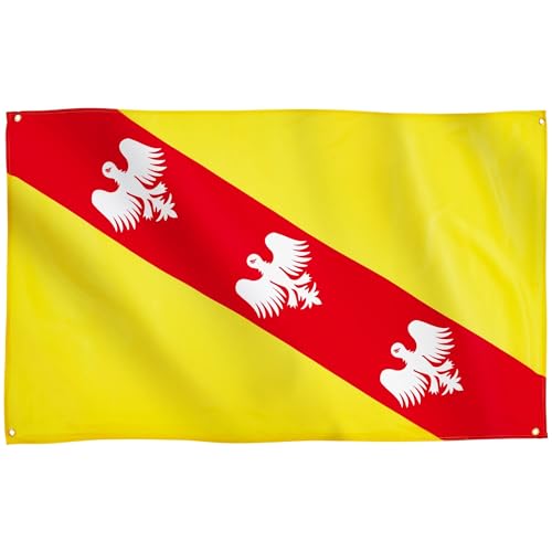 Runesol Drapeau Lorraine, 91x152cm, 3ft x 5ft, 4 œillets, œillet dans chaque coin, drapeaux de qualité supérieure, Alsace-Lorraine, intérieur, extérieur, couleurs vives