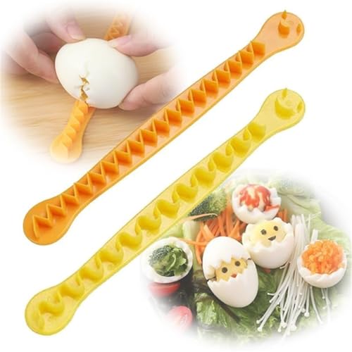 Cortador de huevos para huevos rellenos por la mitad, para huevos duros, herramienta en forma de flor cocida de corte elegante, cortadores verticales de lujo para huevos duros (1 juego)