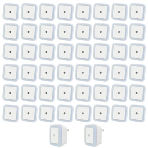 PEDOBALI 50 Pcs LED Night Lights White Smart Sensor Nightlights
