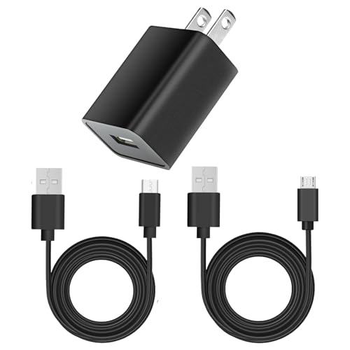 5V 2A Power Adapter USB Wall Charger 10W with USB Type C and Micro USB Port Cables, Compatible with 5 Volt Kindle, Speaker, Headphones, Samsung Galaxy Phones, Android, Tablets, TV Remotes & More.
