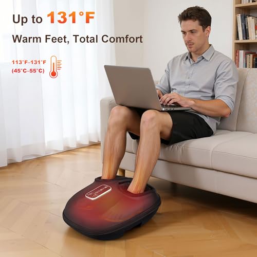 Image of H&B Luxuries Foot Massager with Heat, Shiatsu Feet Massager with Multi-Level Setings & Remote Controller, Effective Relaxation.Compact Size for Home or Office Use, Ideal for Women Mom.