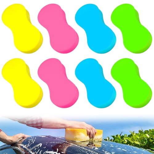 8 esponjas de lavado para coche, esponja de limpieza para coche, para exterior, esponja de lavado de coche, esponja grande de 22 x 11 x 5 cm, 4 colores