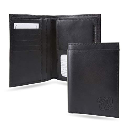 Washington Nationals MLB Black Leather Traveling RFID Blocking Wallet - 14 total slots/pockets