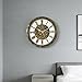 15 Inch Wall Clock with Real Moving Gears, Industrial Steampunk Vintage Wall Decor, Antique Metal Big Numeral Wall Clocks for Office Kitchen Study Room Living Room (Bronze)