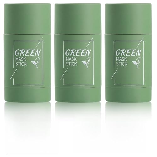 3 Pcs Green Mask Stick Green Tea Mask Stick for Face Portable Design Suitable for Travel and Daily Use