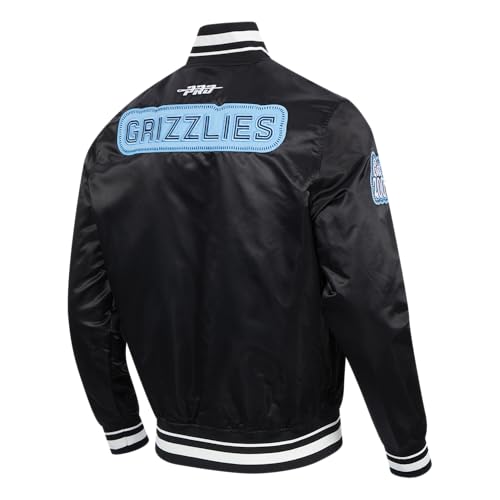 Pro Standard Mens NBA Memphis Grizzlies DIY Pick Stitch Satin Jacket Black S - Image 4