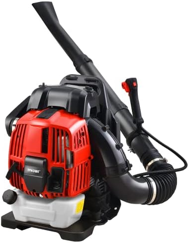 TPKOWE Backpack Leaf Blower Gas Powered, 76cc 4-Stroke Engine, Powerful Blowing and Low Fuel Consumption Leaf Blower Cordless for Snow Debris, Yard Garden Lawn and Street Cleaning