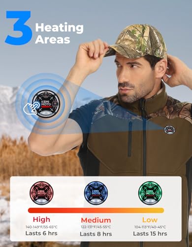 KEMIMOTO Mens Heated Camo Vest with 12V 20000mAh Battery, Silent Fabric for Hunting Hiking3