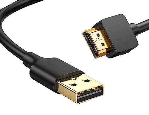 ukiism USB to HDMI Cable 6.6FT, USB to HDMI Cable Male to Male Full 1080P HD Display Cable Audio Video Converter Cord for PC/Laptop to Monitor/HDTV/Projector (Only for Windows System)