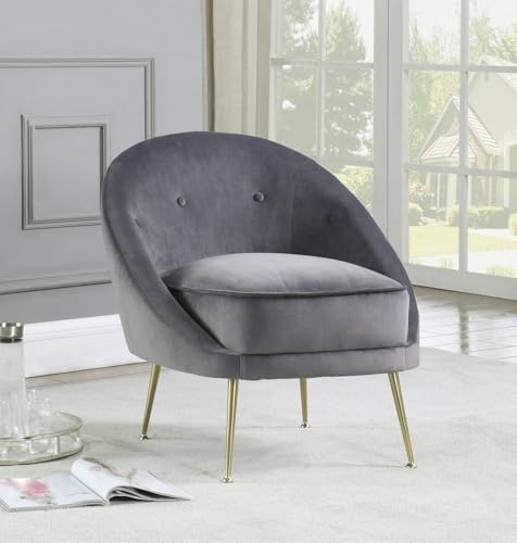 Image of Lakdi The Furniture Co Modern Home & Living Room Lounge Chair Furniture | Velvet Accent Chair with Solid Wood Structure & SS Legs | 5 Years Warranty | Free Assembly - 151851251