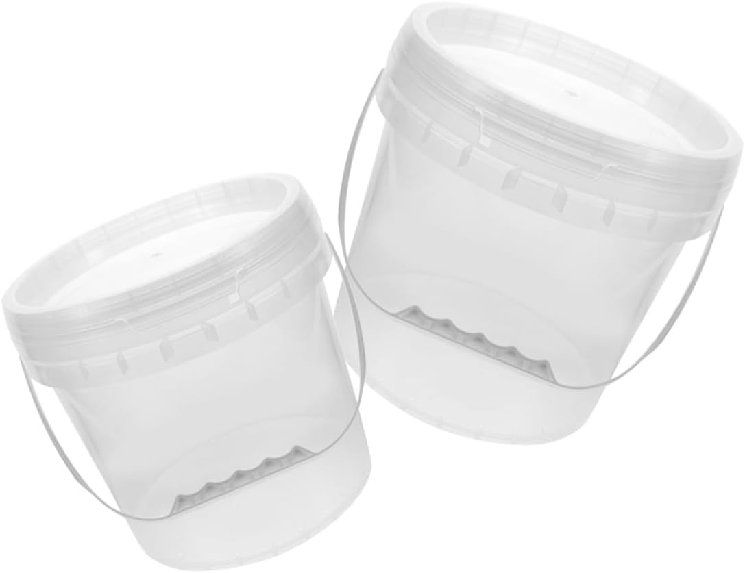 SHERCHPRY Plastic Paint Bucket with Lid and Seal, 5l Food-Grade Pp Plastic Container for Paint Storage and Painting Supplies, Small Sturdy Bucket for Workshop and Home Use