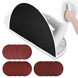 Trockenbau Eckenschleifer, Klettverschluss Winkelschleifpapierwerkzeug mit 12 Stück 225mm Schleifscheiben, geeignet zum Polieren und Schleifen von Wänden und Ecke (Körnung 120/180/240)