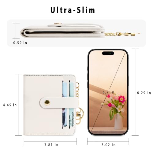 Image of Airkit Small Wallet Women RFID, PU Leather Card Holder with Keychain