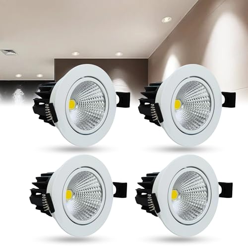 Image of D'Mak Moveble LED COB Light | Recessed LED Ceiling Light for Indoor Lighting | Natural White Color | Aluminium Body (4, 12 Watt)