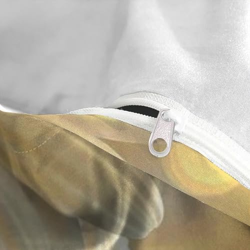 Housse de couette fleurs blanches imprimé 3D 200x200 microfibre lit double avec fermeture éclair