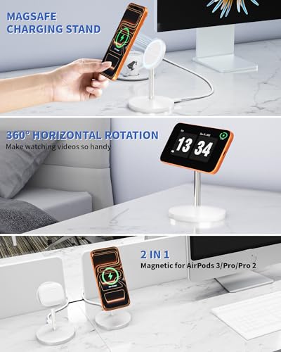 Image of Magnetic Wireless Charger Stand, 25W Fast Mag Safe Charger iPhone Stand, 6FT Magnet Wireless Charging Station Pad with 35W Adapter for iPhone 17 Air 17 Pro 17 Pro Max 16 15 14 13 12, AirPods Pro 2 /3 /4