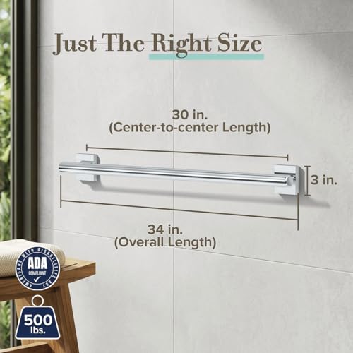 Image of Elevate 30 inch L Grab Bar, Chrome