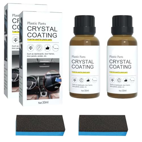 EIHI 2 Pezzi Rinnova Plastiche Auto 30ML,rimuovi graffi plastica,lucida cruscotto auto,Ravviva, Protegge e Lucida Cruscotti e Superfici in Plastica Rimuovi Graffi e Ripristina Il Colore Originale