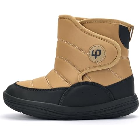 Yeerovan Boys Girls Snow Boots Winter Waterproof Slip Resistant Cold Weather Shoes(KDM2403 Brown 27) Cover