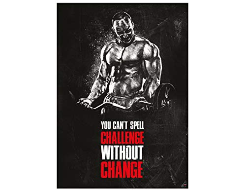 GREAT ART Motivational Workout Poster 23.4 x 16.5 in (59.4 x 42 cm) â€“ Wall- and Fitness Poster Motivational Quotes â€“ You can`t Spell Challenge Without Change â€“ Nr.9