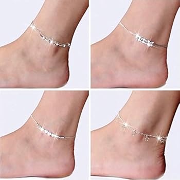 PROSTEEL Solide S925 zilveren enkelkettinkje, zomer strand accessoires, vrouwen/tienermeisjes (verzenden geschenkdoos), 5cm, Roestvrij staal