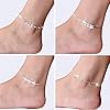 Huture 9 Stücke Damen Fußkettchen 925 Sterling Silber Barfuß Strand Armbänder Boho Knöchel Ketten Silbernes Fußspange Sommer Fuß Schmuck Verstellbare, Silberschmuck Anklet #2