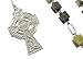 Connemara Marble Celtic Irish Cross Square Nickle Rosary Beads