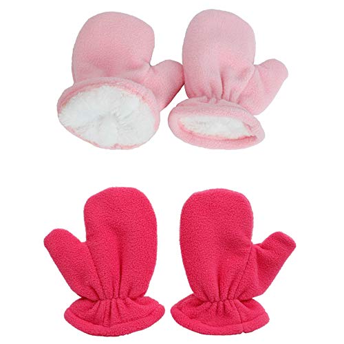 Urban Virgin Baby Boys Girls Mittens Toddler Sherpa Winter Fleece Gloves 2 Pairs & 3 Pairs for 0-7T