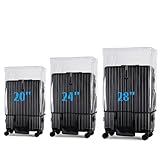 AYZTKUX Funda para maleta, 3 unidades, transparente, gruesa, protectora de equipaje de PVC, impermeable, a prueba de polvo, con velcro grande para maletas con ruedas de 20 + 24 + 28 pulgadas, aprobado