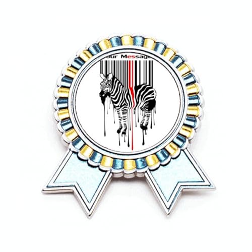 Broche graffiti à rayures noires et rouges en métal taille M pour customiser vos vestes