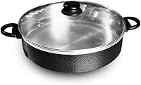 Panela Tacho Aluminio Craqueado P/Paella Risoto Moqueca 26 e 30cm Tampa Vidro(30cm)