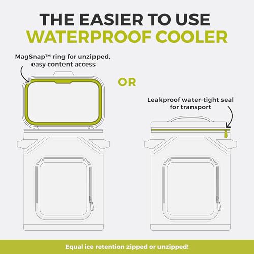 Image of CORE Magnetic Leak Proof Soft Cooler with Waterproof Zipper | Insulated Bag Portable Ice Chest Box | Best Soft Cooler for Food & Beverages for Tailgating, Car Camping, Travel, and Family Beach Picnics