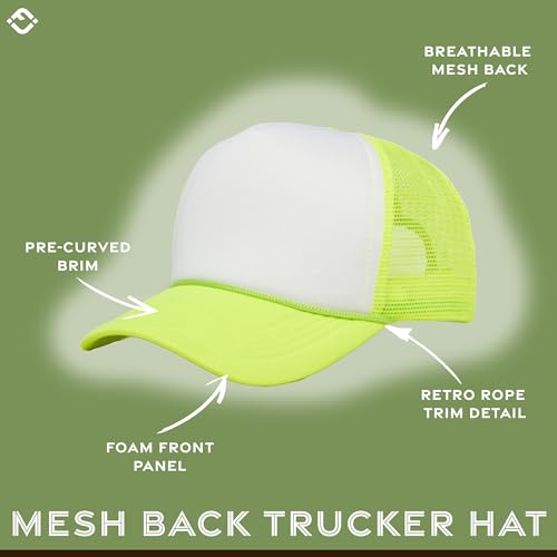 Image of Funky Junque Blank Mesh Foam Lightweight Snapback Trucker Hat | Lightweight Foam Trucker Hat with Breathable Mesh Back, Golf Beach and Street Style, Trendy Trucker Hats for Men